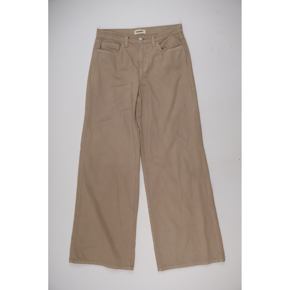 L'AGENCE Wide Leg Jeans Tan Solid Size 25 Denim Pants